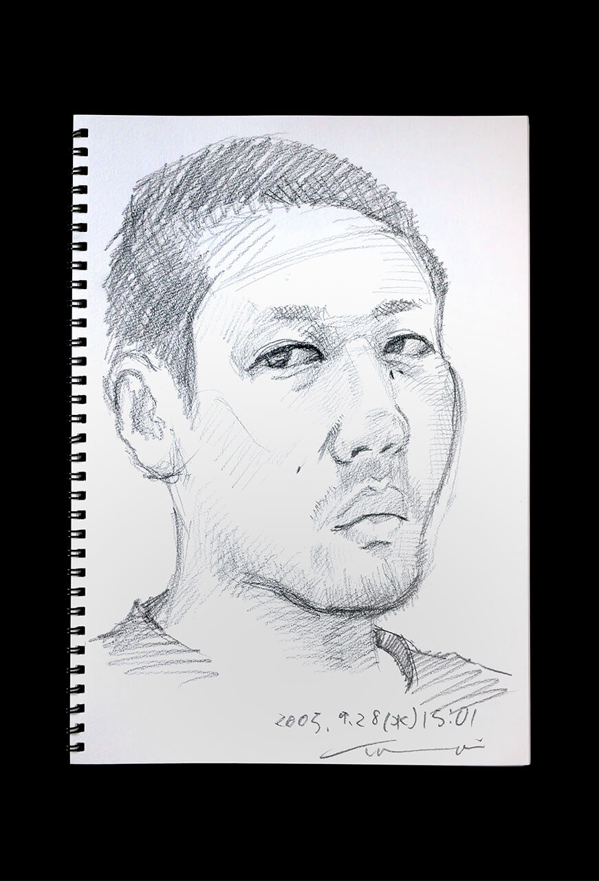 Contemporary artist SHINTAKU Tomoni's 2005/9/28 Self-portrait or pencil drawing
