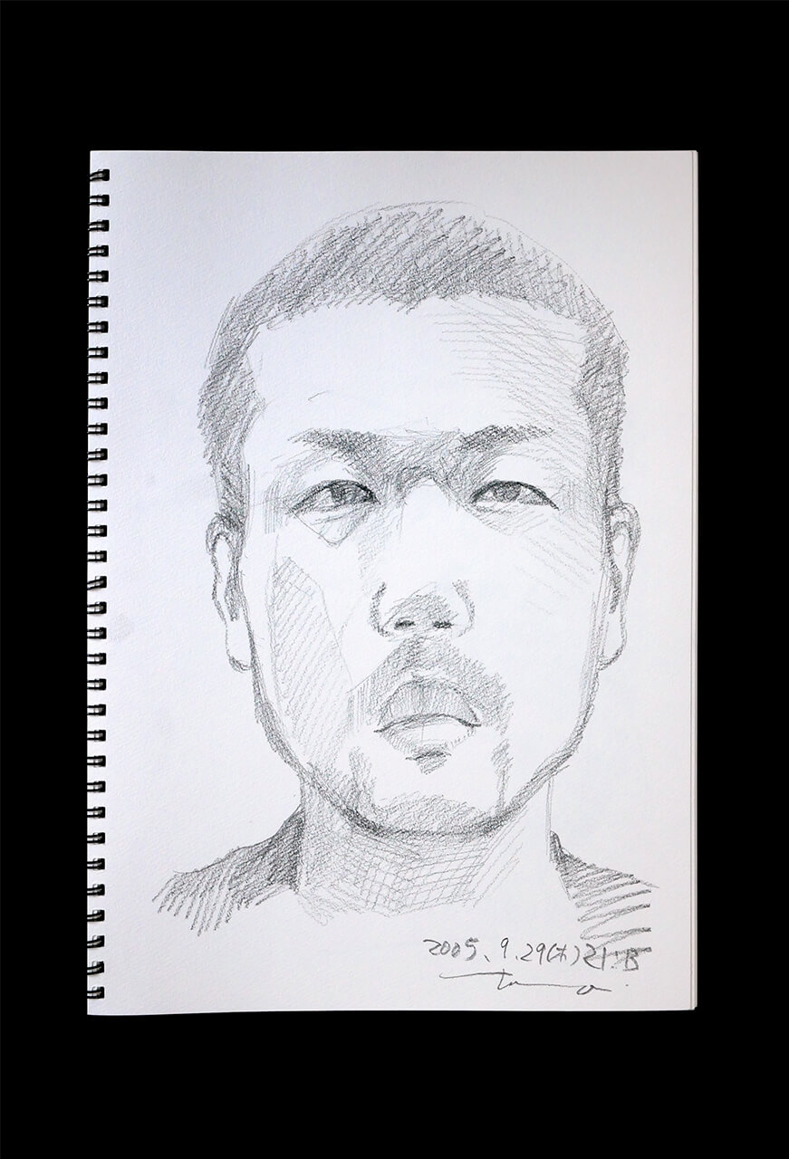 Contemporary artist SHINTAKU Tomoni's 2005/9/29 Self-portrait or pencil drawing