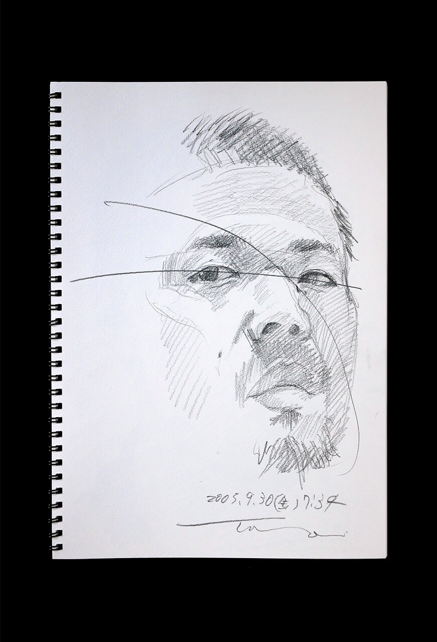 Contemporary artist SHINTAKU Tomoni's 2005/9/30 Self-portrait or pencil drawing