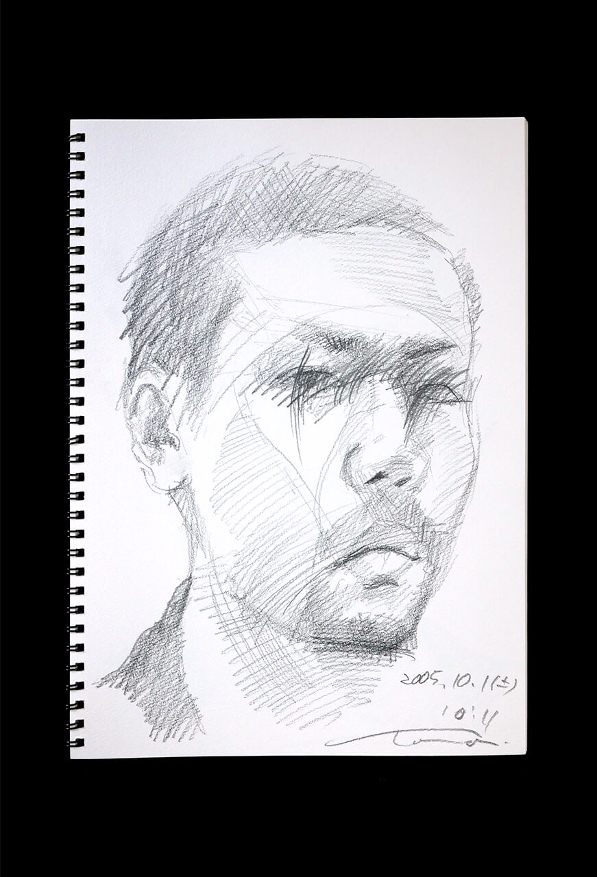 Contemporary artist SHINTAKU Tomoni's 2005/10/1 Self-portrait or pencil drawing