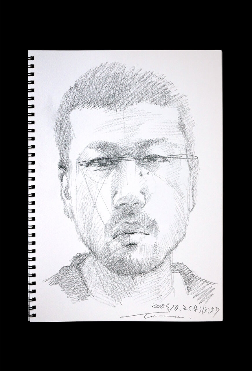Contemporary artist SHINTAKU Tomoni's 2005/10/2 Self-portrait or pencil drawing