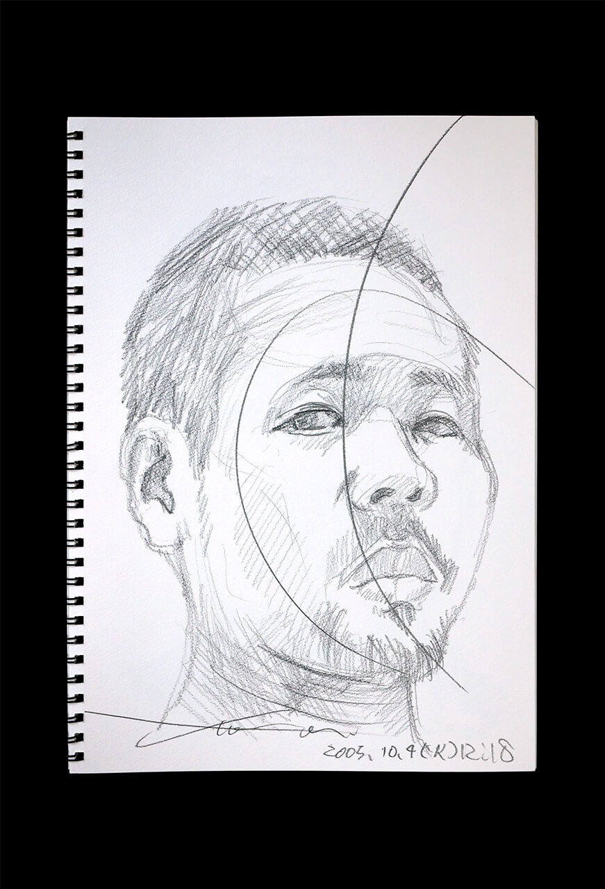 Contemporary artist SHINTAKU Tomoni's 2005/10/4 Self-portrait or pencil drawing