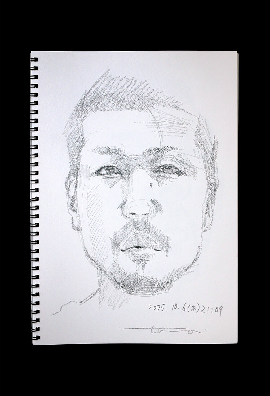 Contemporary artist SHINTAKU Tomoni's 2005/10/6 Self-portrait or pencil drawing