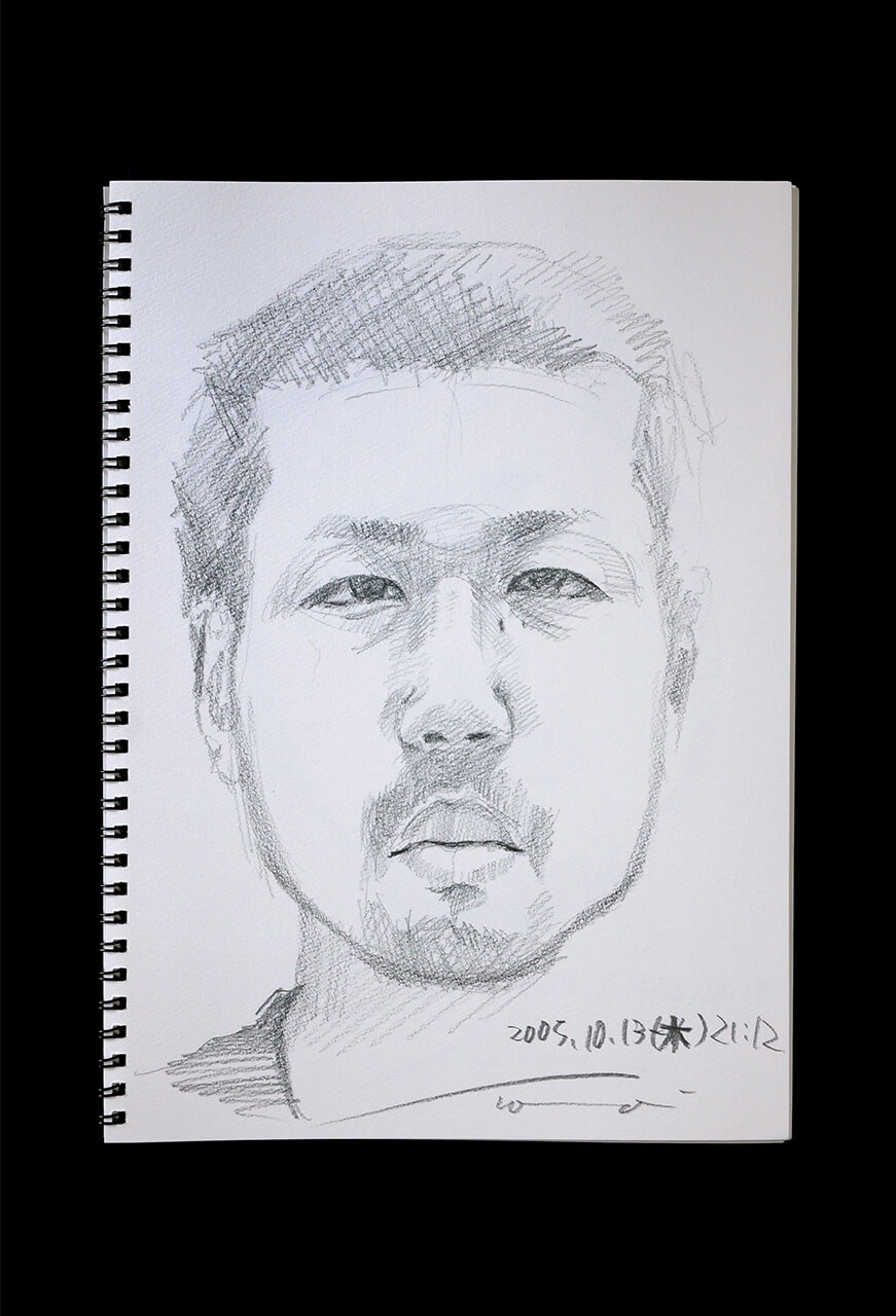 Contemporary artist SHINTAKU Tomoni's 2005/10/13 Self-portrait or pencil drawing