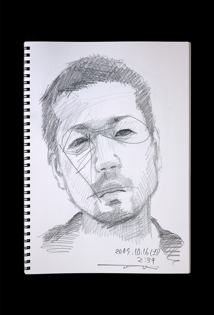 Contemporary artist SHINTAKU Tomoni's 2005/10/16 Self-portrait or pencil drawing