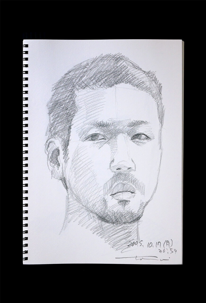 Contemporary artist SHINTAKU Tomoni's 2005/10/17 Self-portrait or pencil drawing