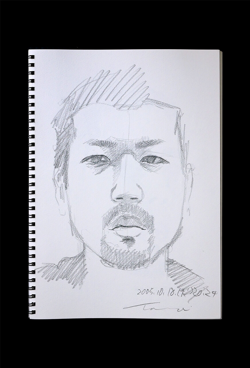 Contemporary artist SHINTAKU Tomoni's 2005/10/18 Self-portrait or pencil drawing