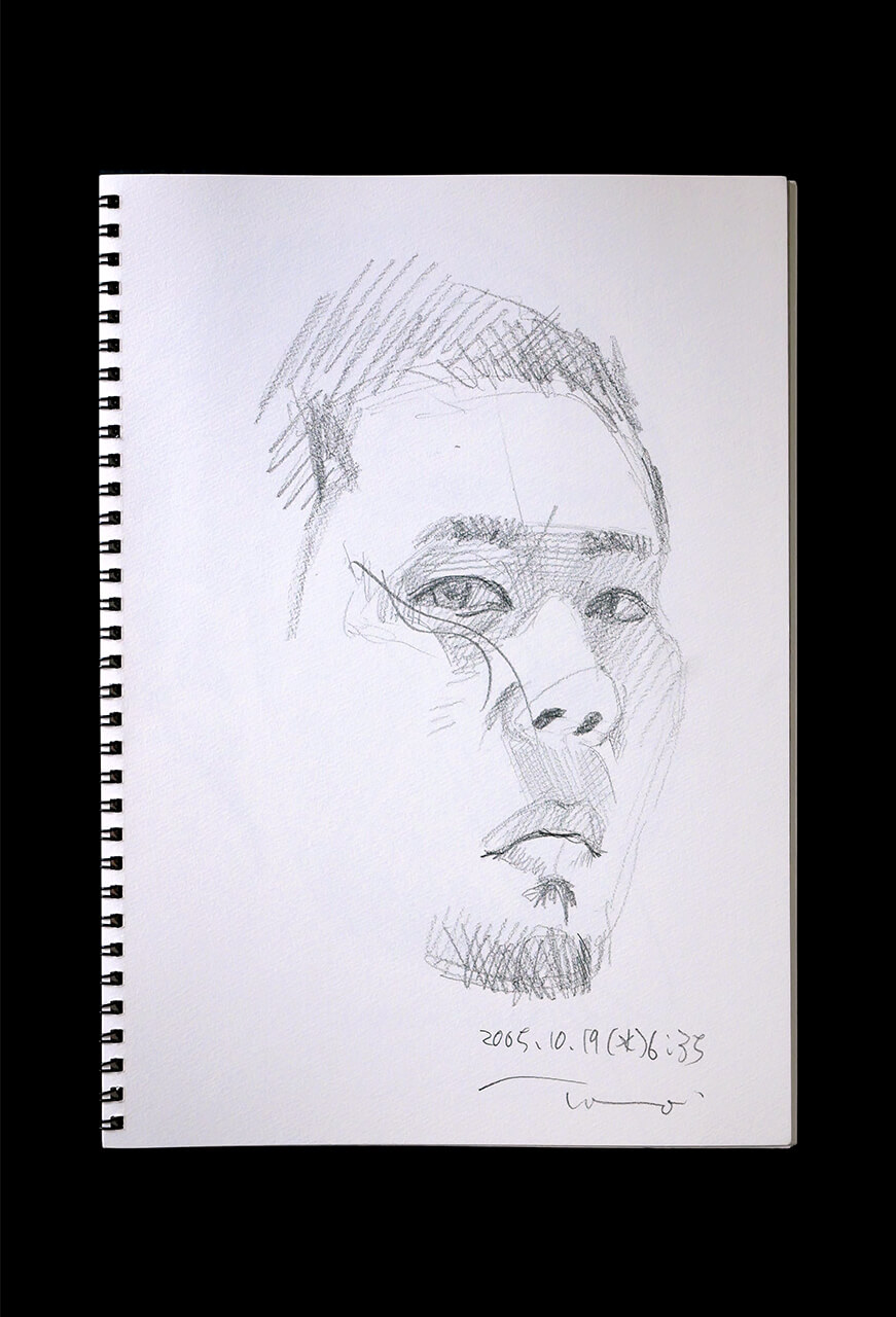 Contemporary artist SHINTAKU Tomoni's 2005/10/19 Self-portrait or pencil drawing