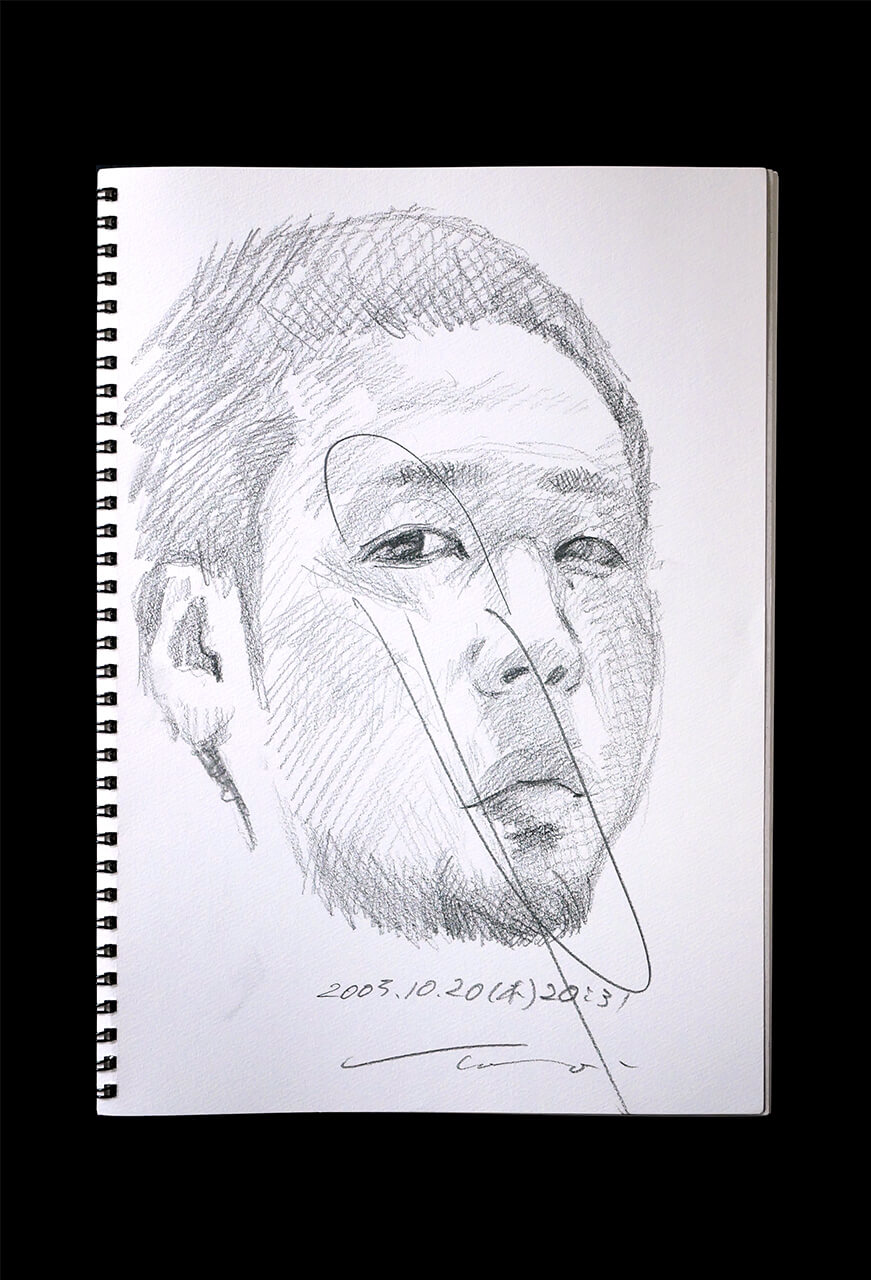 Contemporary artist SHINTAKU Tomoni's 2005/10/20 Self-portrait or pencil drawing