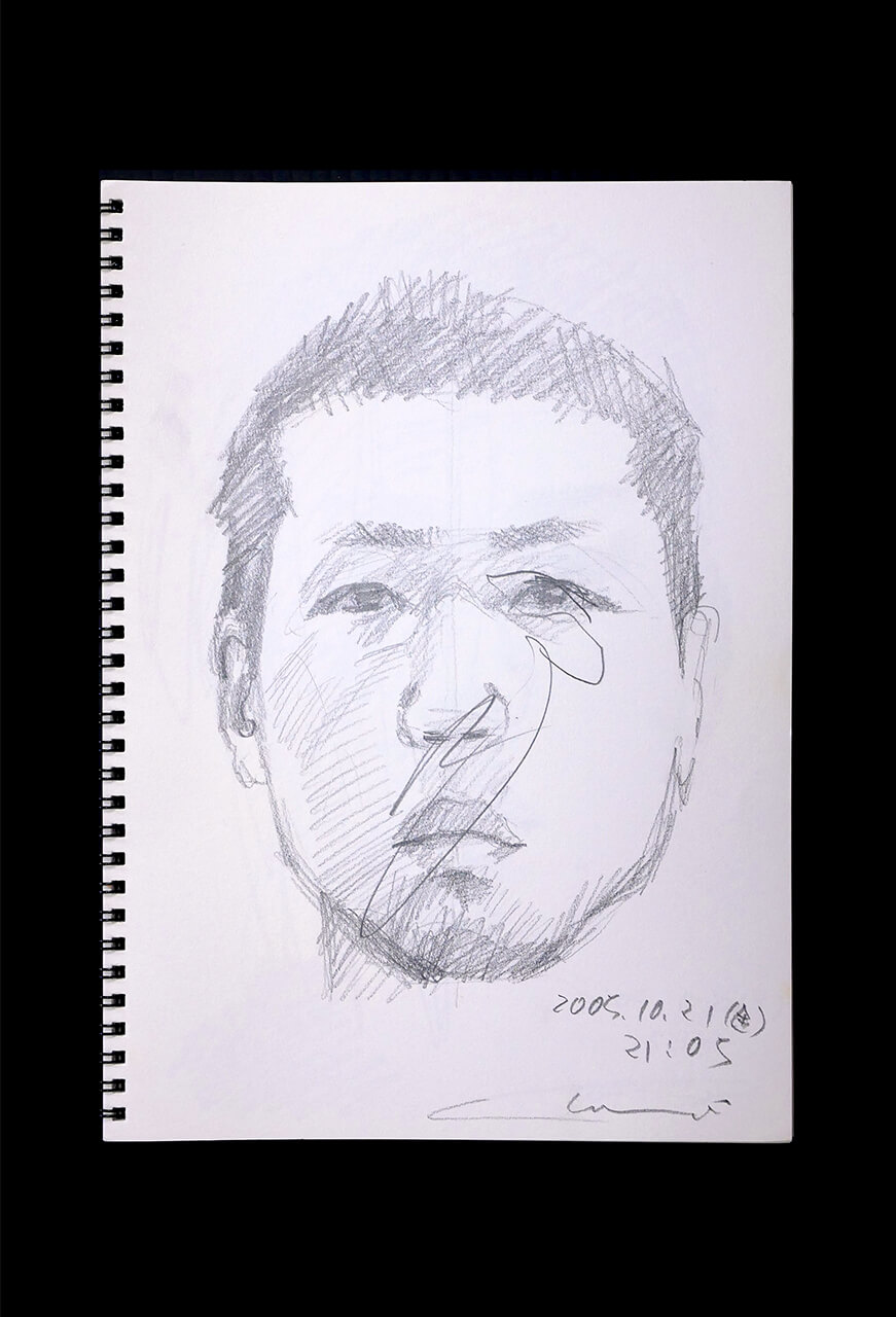 Contemporary artist SHINTAKU Tomoni's 2005/10/21 Self-portrait or pencil drawing