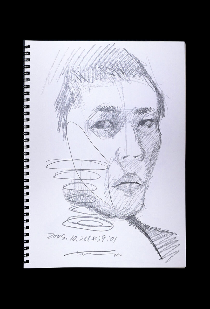 Contemporary artist SHINTAKU Tomoni's 2005/10/26 Self-portrait or pencil drawing