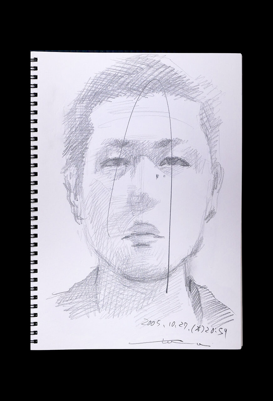 Contemporary artist SHINTAKU Tomoni's 2005/10/27 Self-portrait or pencil drawing
