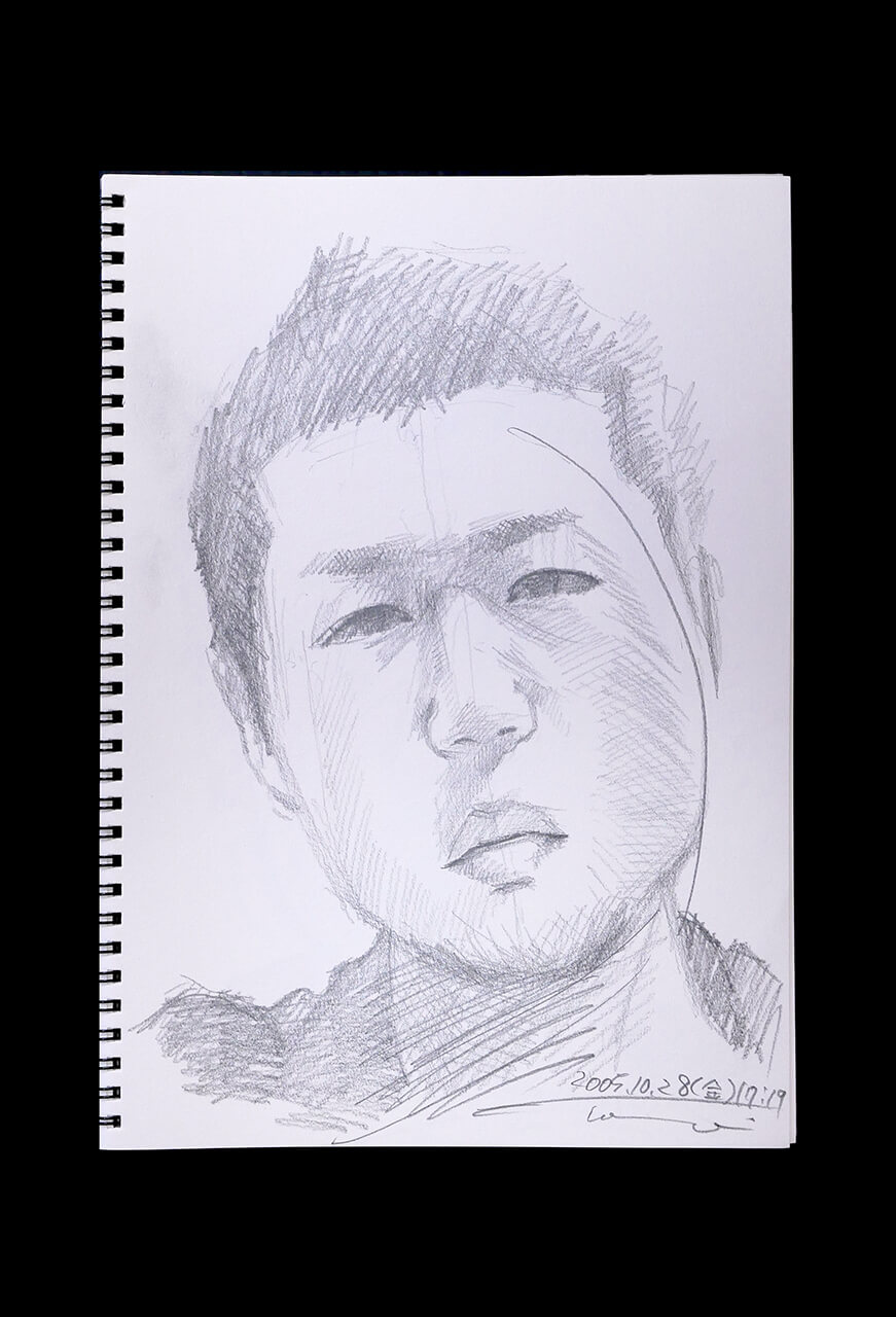 Contemporary artist SHINTAKU Tomoni's 2005/10/28 Self-portrait or pencil drawing
