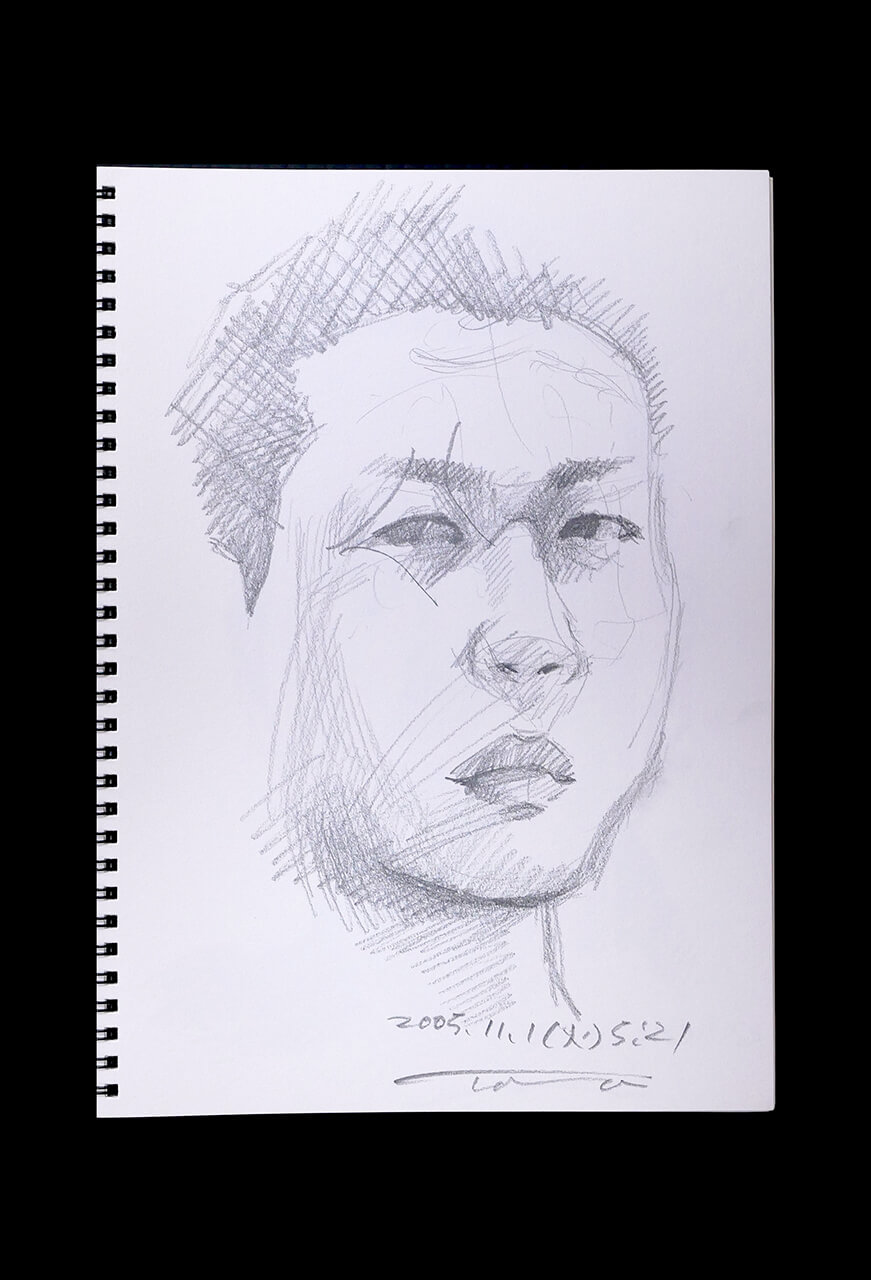 Contemporary artist SHINTAKU Tomoni's 2005/11/1 Self-portrait or pencil drawing