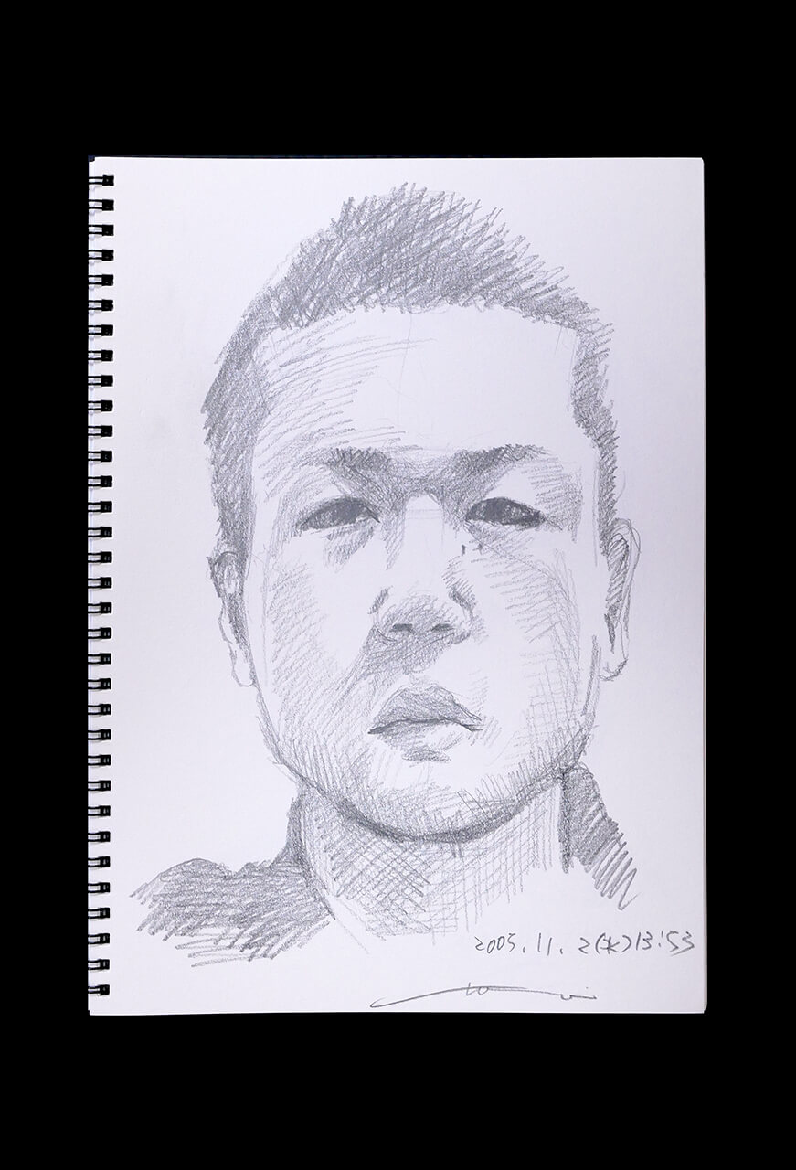 Contemporary artist SHINTAKU Tomoni's 2005/11/2 Self-portrait or pencil drawing