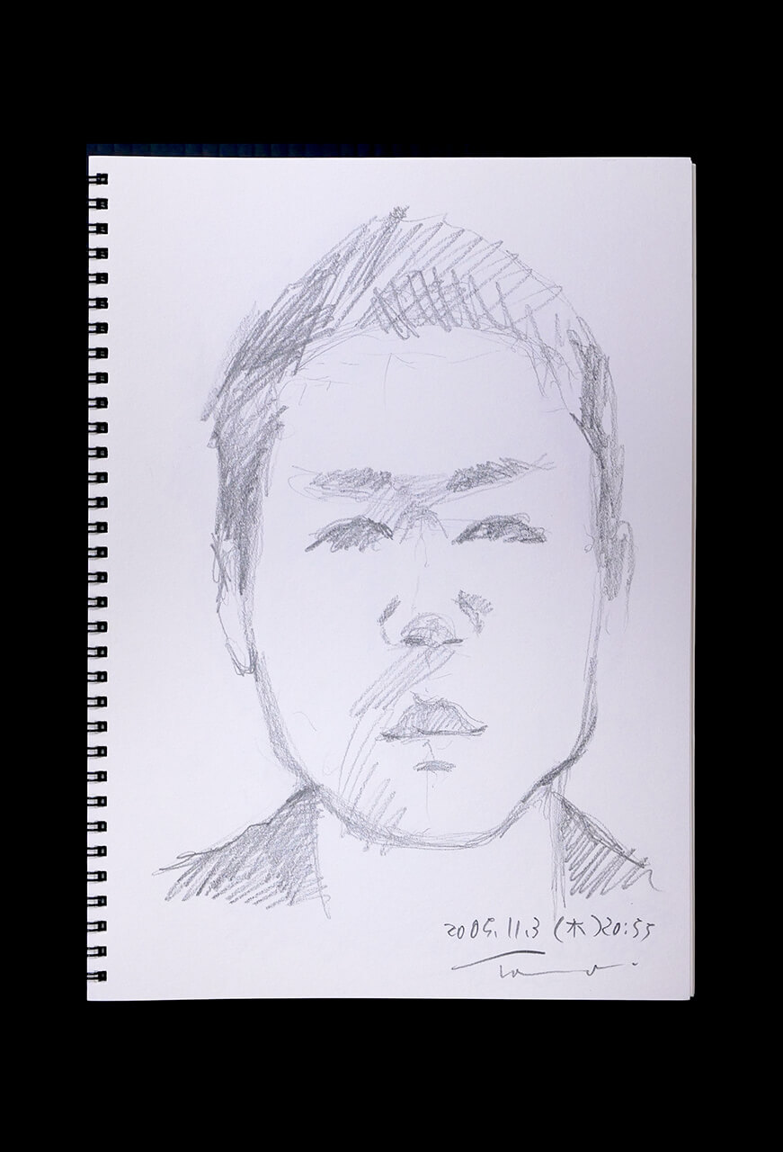 Contemporary artist SHINTAKU Tomoni's 2005/11/3 Self-portrait or pencil drawing
