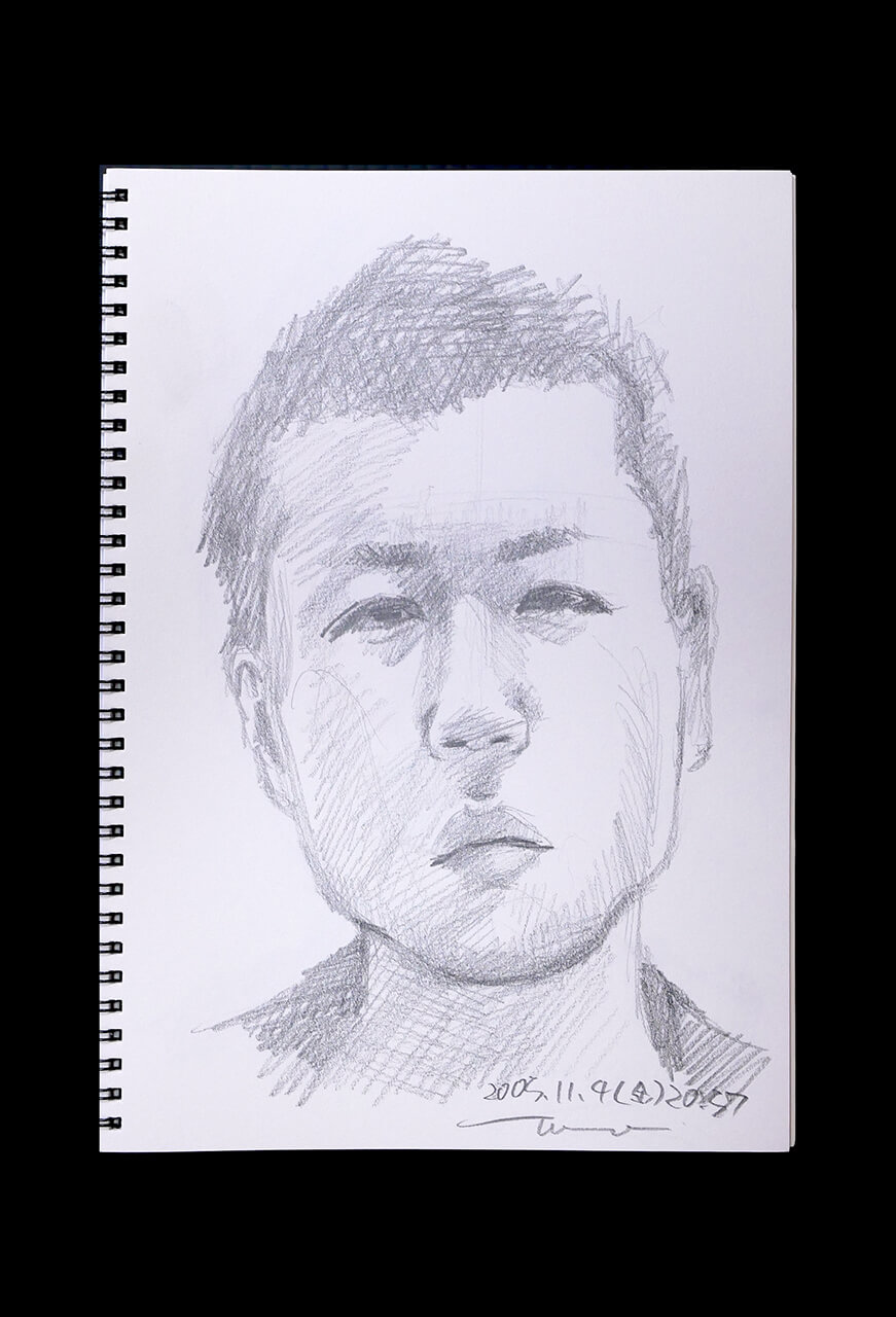 Contemporary artist SHINTAKU Tomoni's 2005/11/4 Self-portrait or pencil drawing