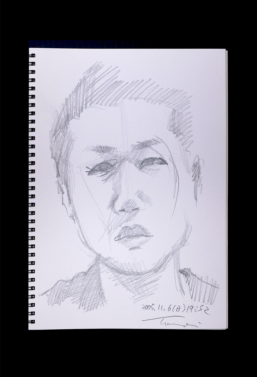 Contemporary artist SHINTAKU Tomoni's 2005/11/6 Self-portrait or pencil drawing