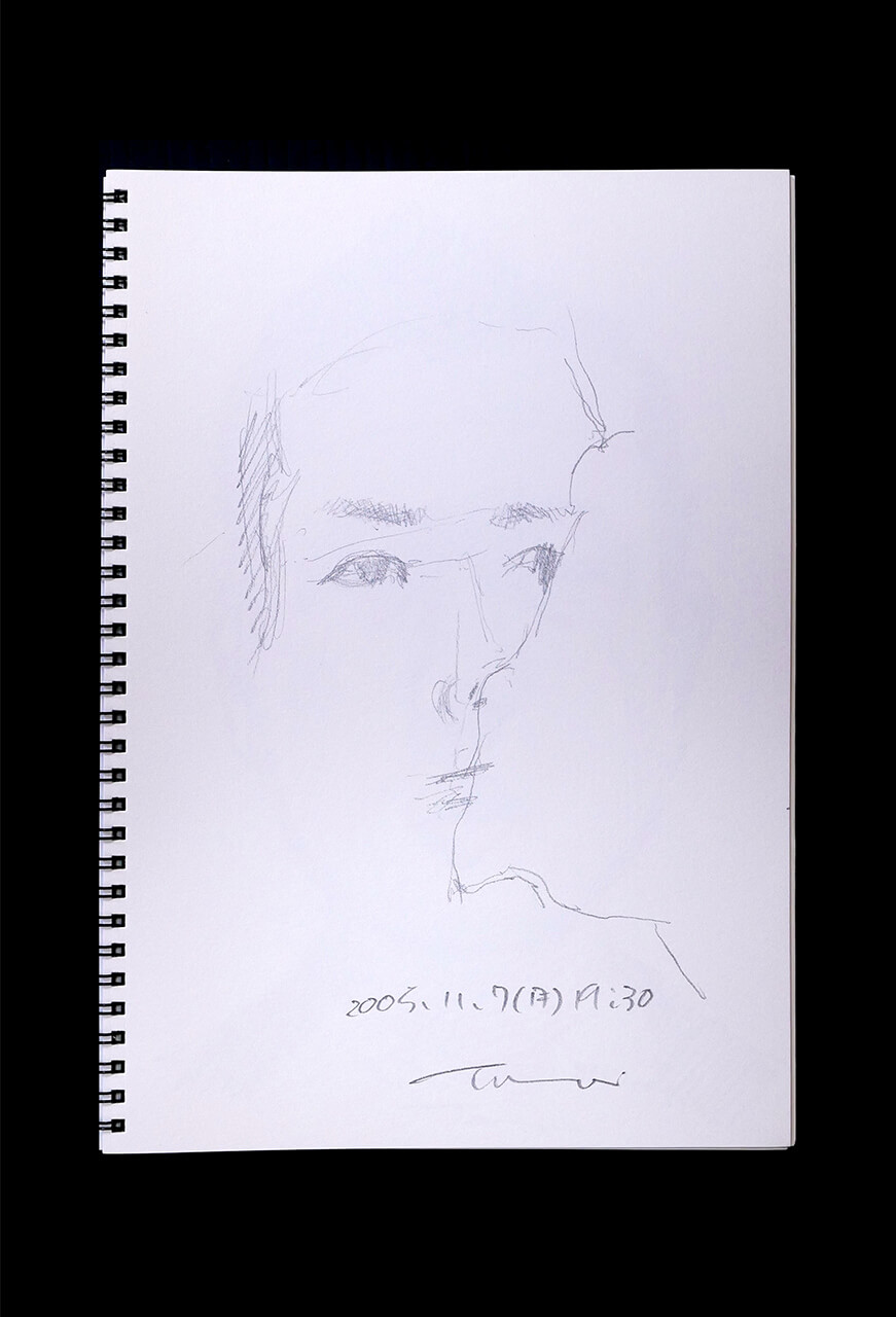 Contemporary artist SHINTAKU Tomoni's 2005/11/7 Self-portrait or pencil drawing