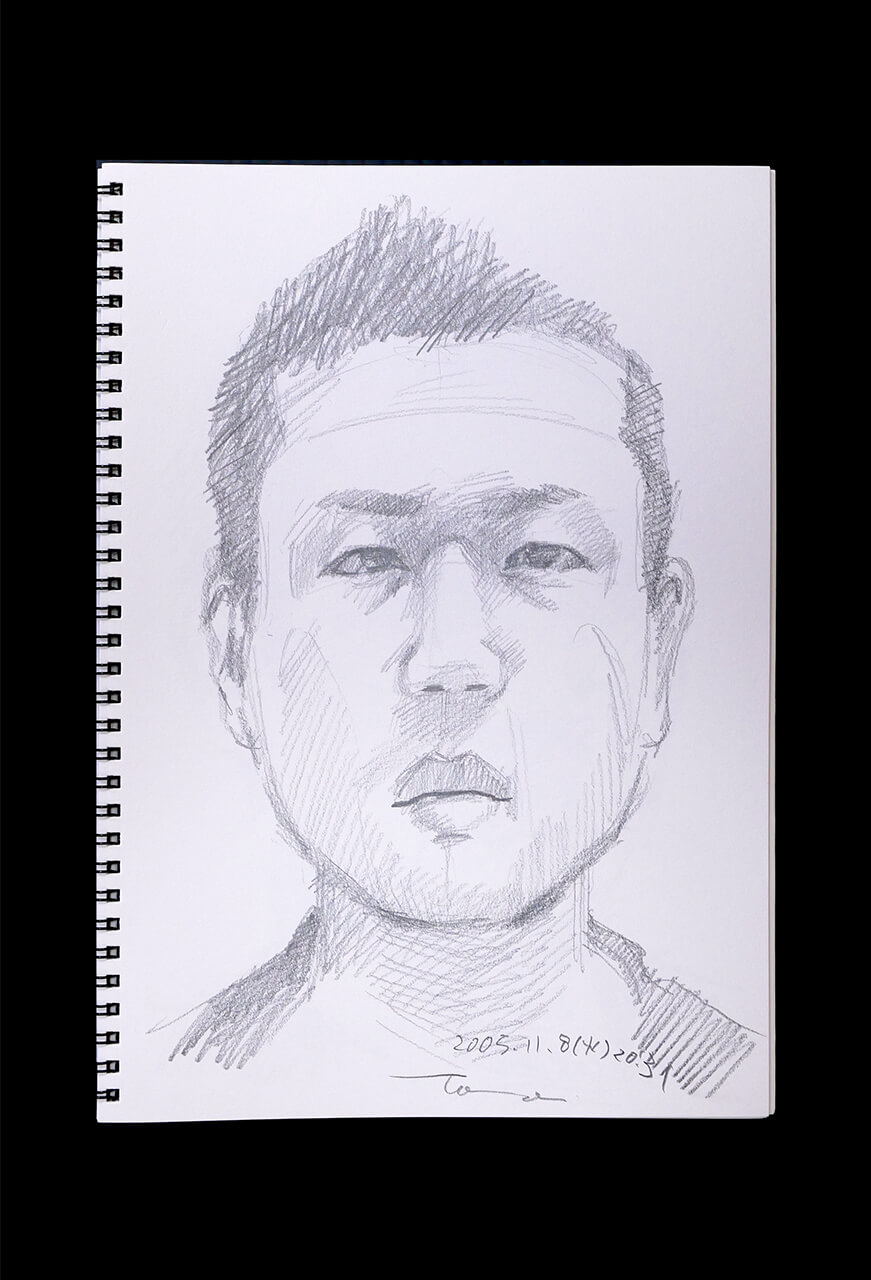 Contemporary artist SHINTAKU Tomoni's 2005/11/8 Self-portrait or pencil drawing