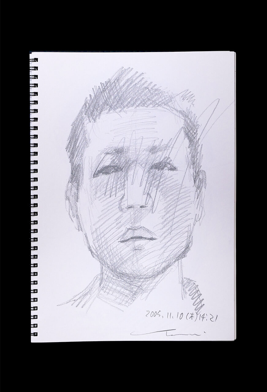 Contemporary artist SHINTAKU Tomoni's 2005/11/10 Self-portrait or pencil drawing