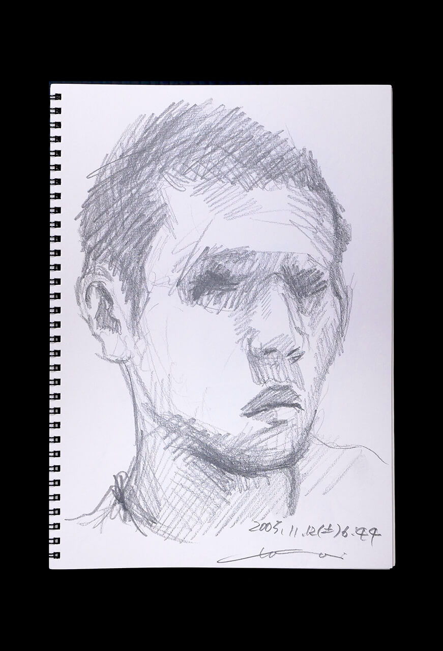 Contemporary artist SHINTAKU Tomoni's 2005/11/12 Self-portrait or pencil drawing