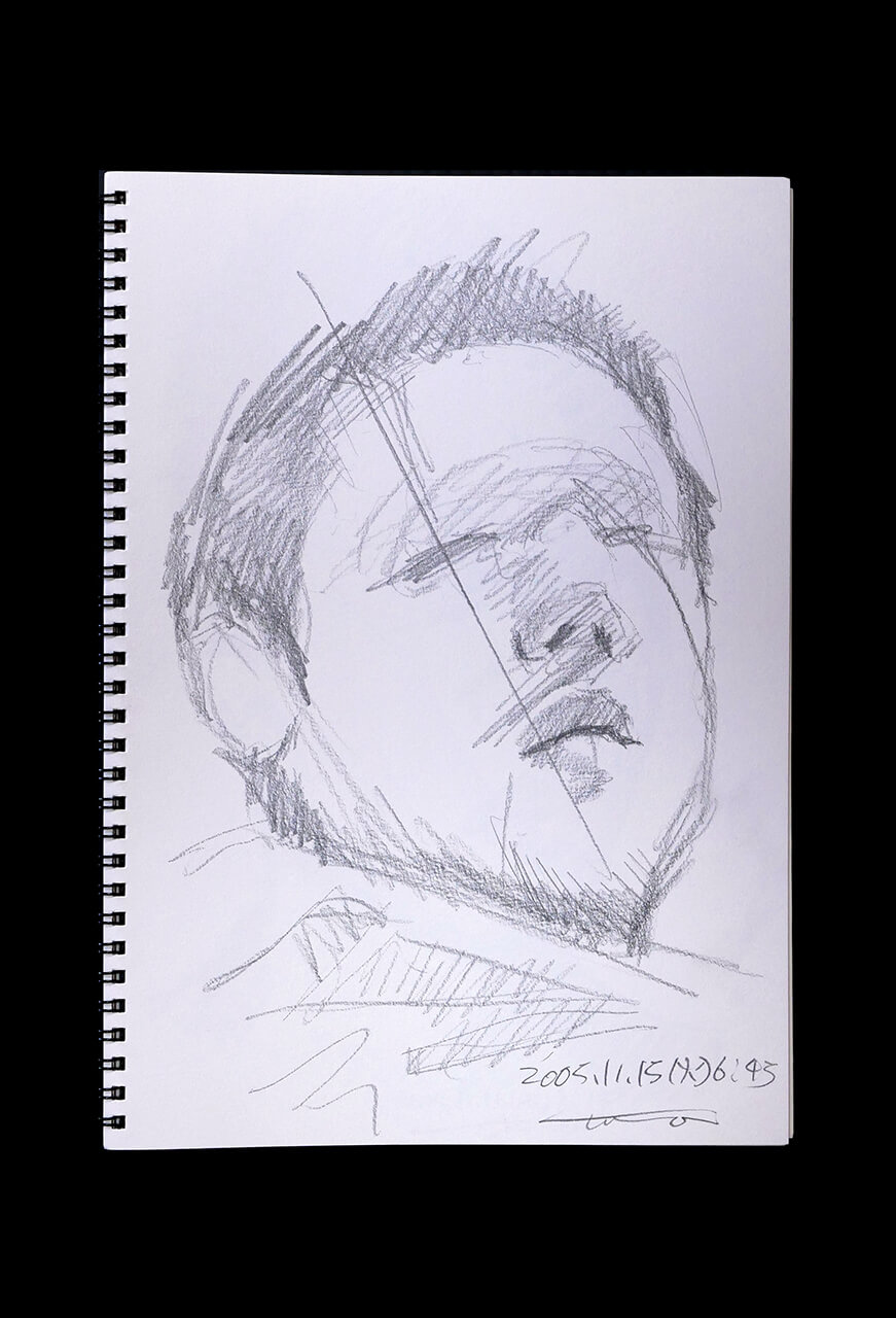 Contemporary artist SHINTAKU Tomoni's 2005/11/15 Self-portrait or pencil drawing