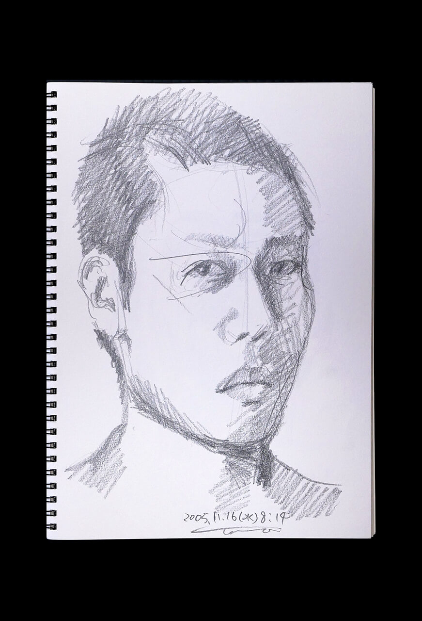 Contemporary artist SHINTAKU Tomoni's 2005/11/16 Self-portrait or pencil drawing