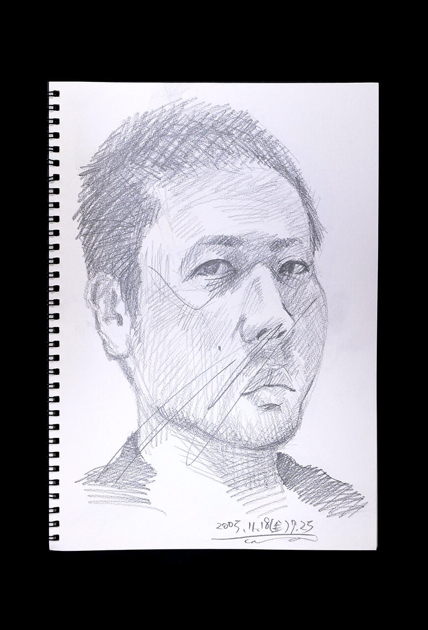 Contemporary artist SHINTAKU Tomoni's 2005/11/18 Self-portrait or pencil drawing