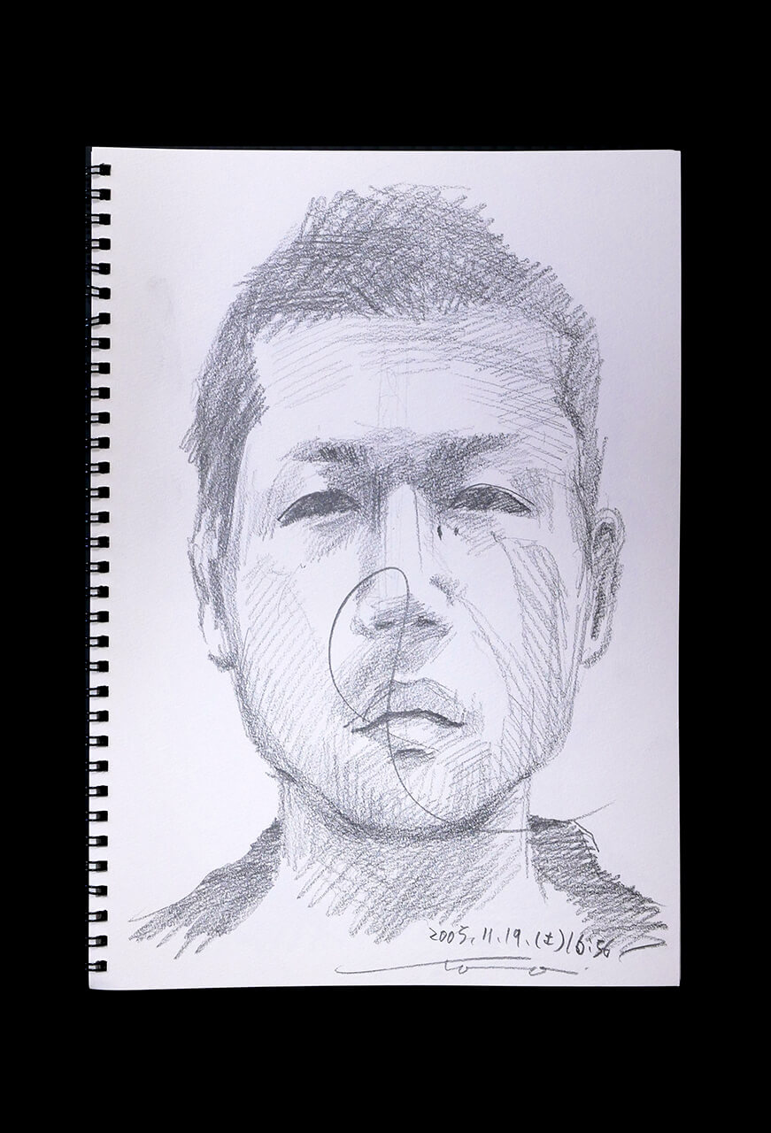 Contemporary artist SHINTAKU Tomoni's 2005/11/19 Self-portrait or pencil drawing