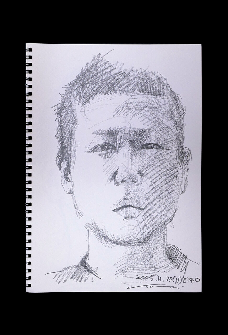 Contemporary artist SHINTAKU Tomoni's 2005/11/20 Self-portrait or pencil drawing