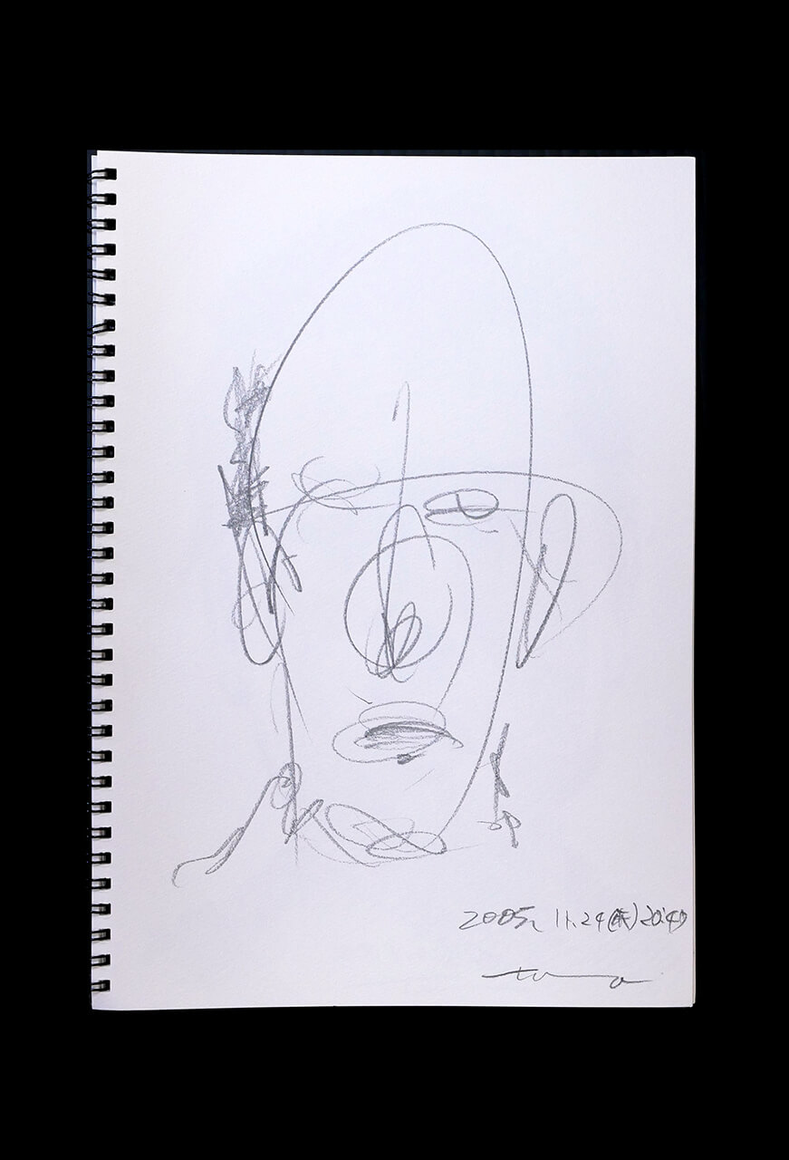 Contemporary artist SHINTAKU Tomoni's 2005/11/24 Self-portrait or pencil drawing