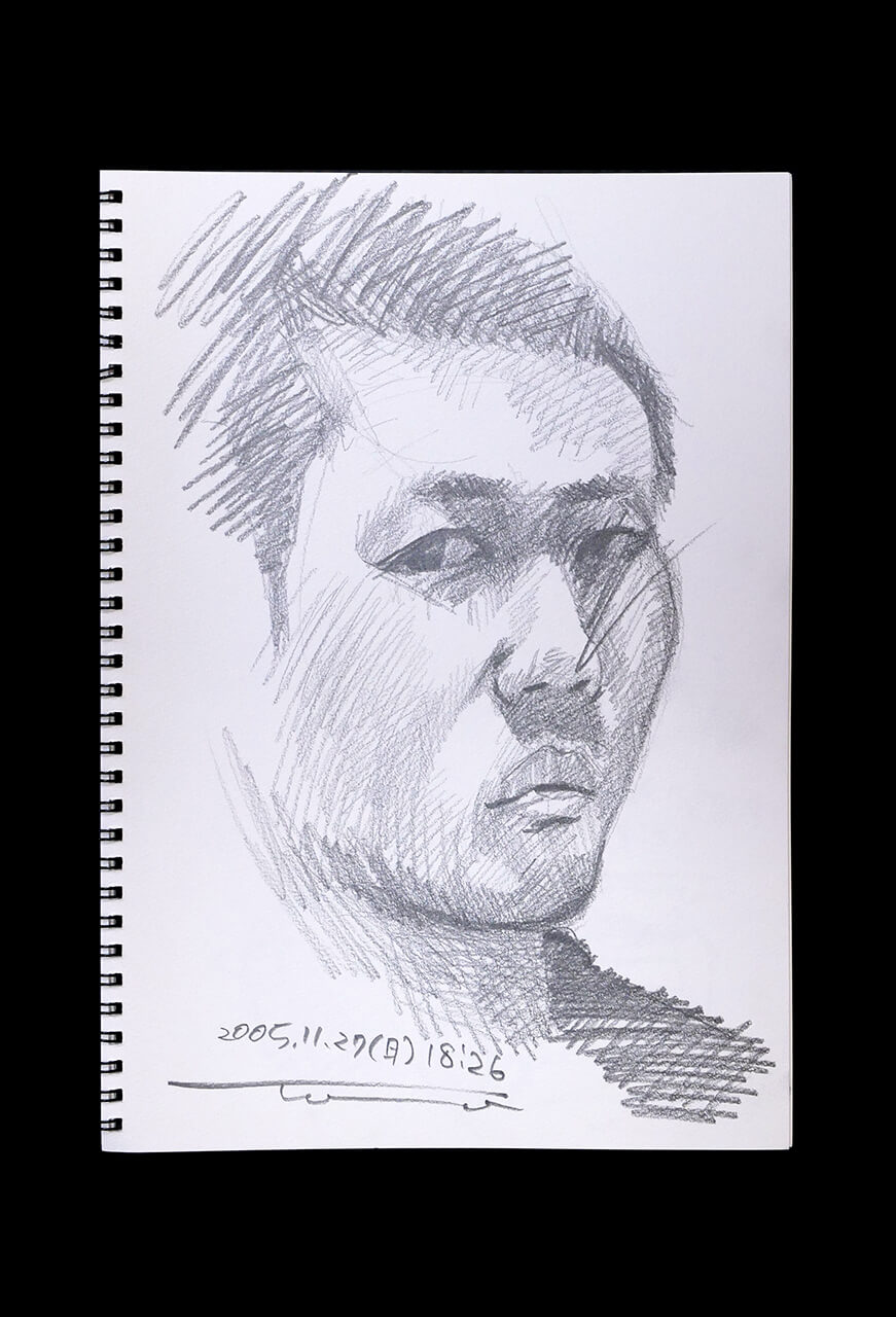 Contemporary artist SHINTAKU Tomoni's 2005/11/27 Self-portrait or pencil drawing