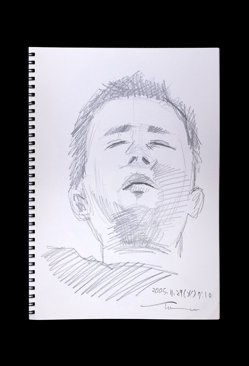 Contemporary artist SHINTAKU Tomoni's 2005/11/29 Self-portrait or pencil drawing