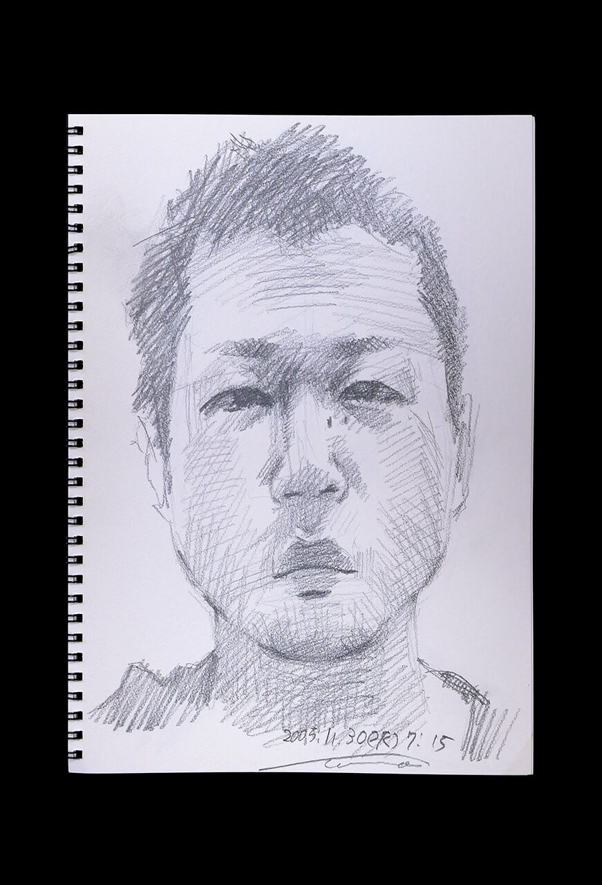 Contemporary artist SHINTAKU Tomoni's 2005/11/30 Self-portrait or pencil drawing