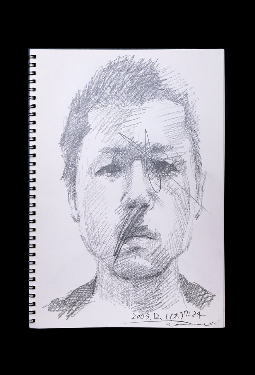 Contemporary artist SHINTAKU Tomoni's 2005/12/1 Self-portrait or pencil drawing