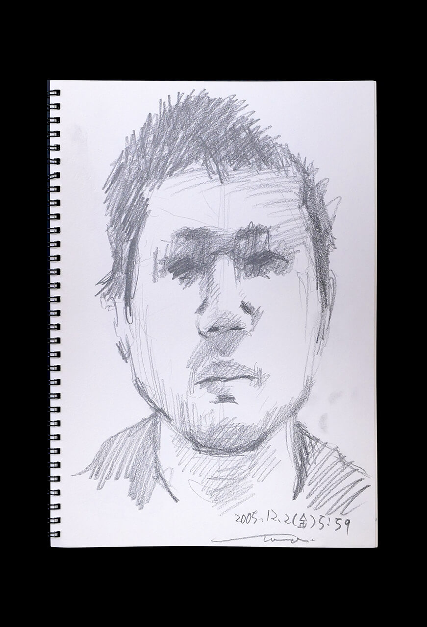 Contemporary artist SHINTAKU Tomoni's 2005/12/2 Self-portrait or pencil drawing