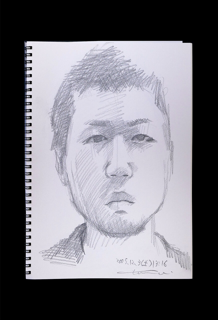 Contemporary artist SHINTAKU Tomoni's 2005/12/3 Self-portrait or pencil drawing