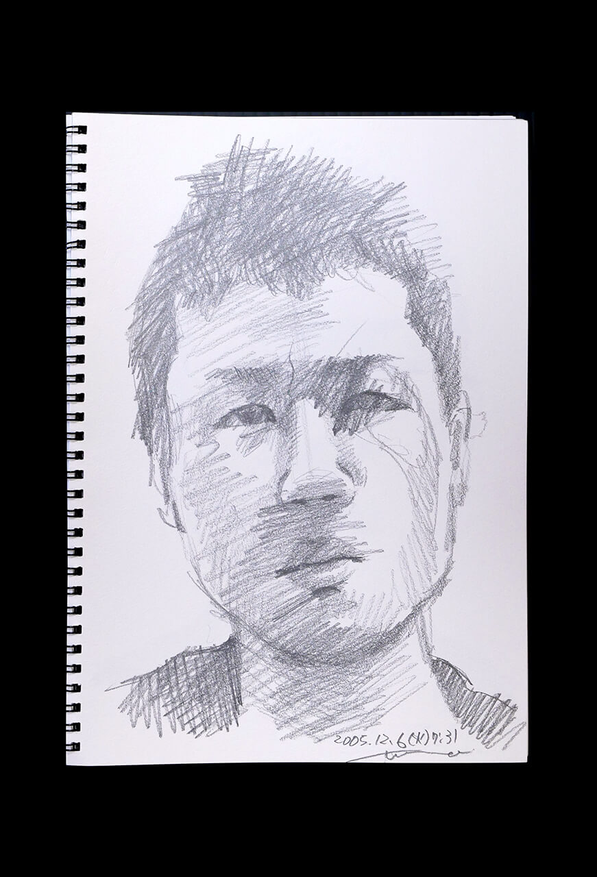 Contemporary artist SHINTAKU Tomoni's 2005/12/6 Self-portrait or pencil drawing