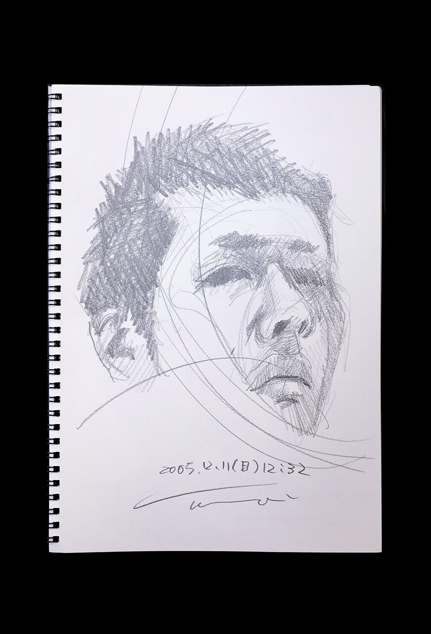 Contemporary artist SHINTAKU Tomoni's 2005/12/11 Self-portrait or pencil drawing