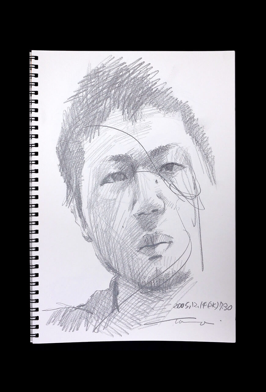 Contemporary artist SHINTAKU Tomoni's 2005/12/14 Self-portrait or pencil drawing