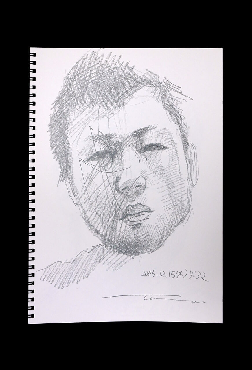 Contemporary artist SHINTAKU Tomoni's 2005/12/15 Self-portrait or pencil drawing