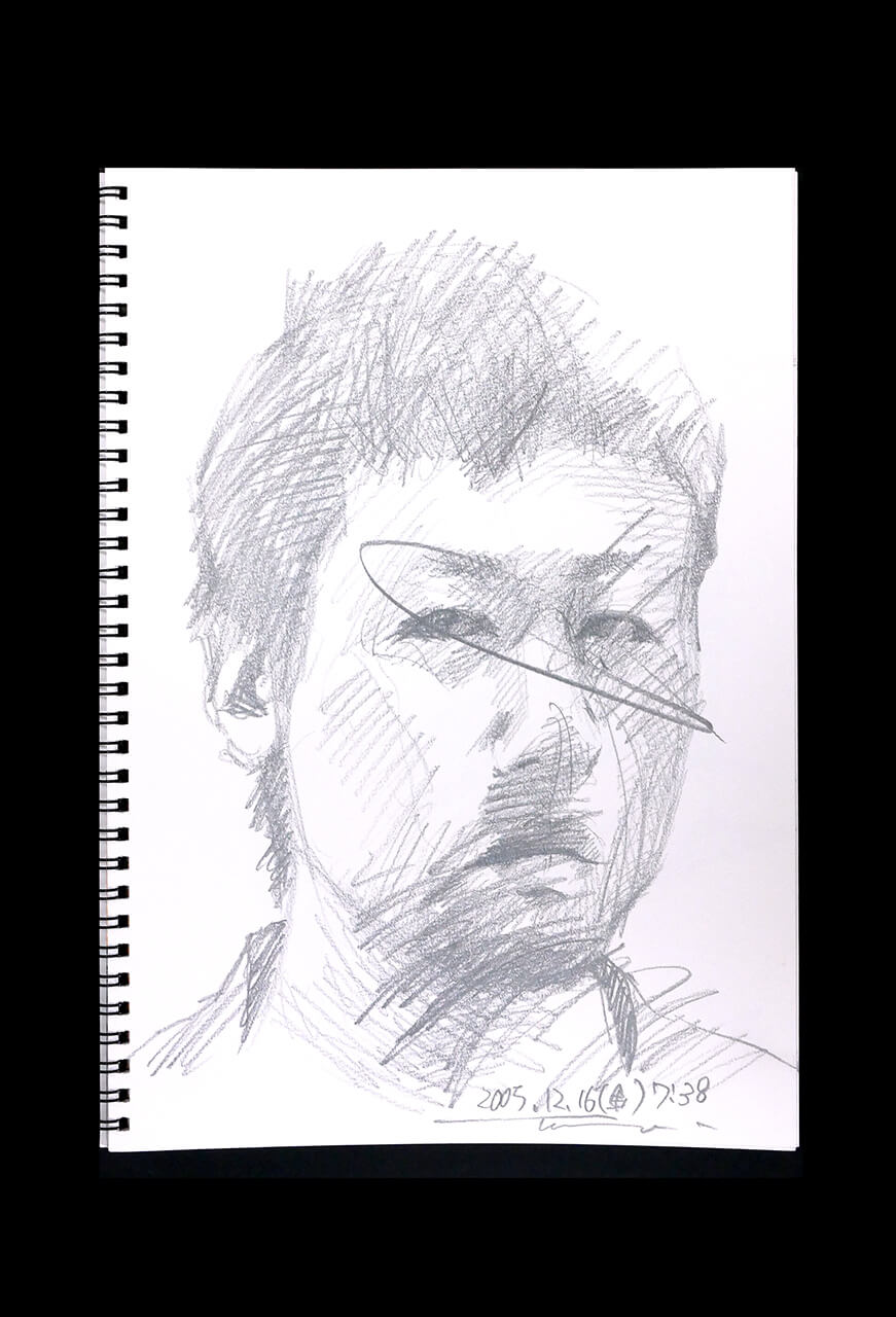 Contemporary artist SHINTAKU Tomoni's 2005/12/16 Self-portrait or pencil drawing