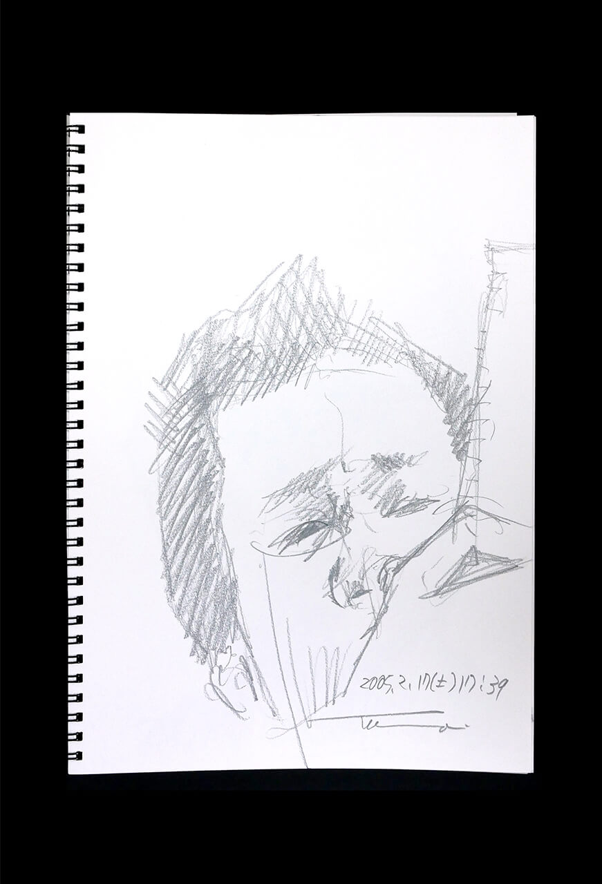 Contemporary artist SHINTAKU Tomoni's 2005/12/17 Self-portrait or pencil drawing