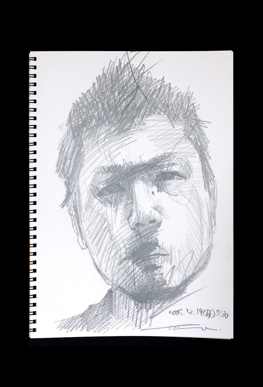 Contemporary artist SHINTAKU Tomoni's 2005/12/19 Self-portrait or pencil drawing
