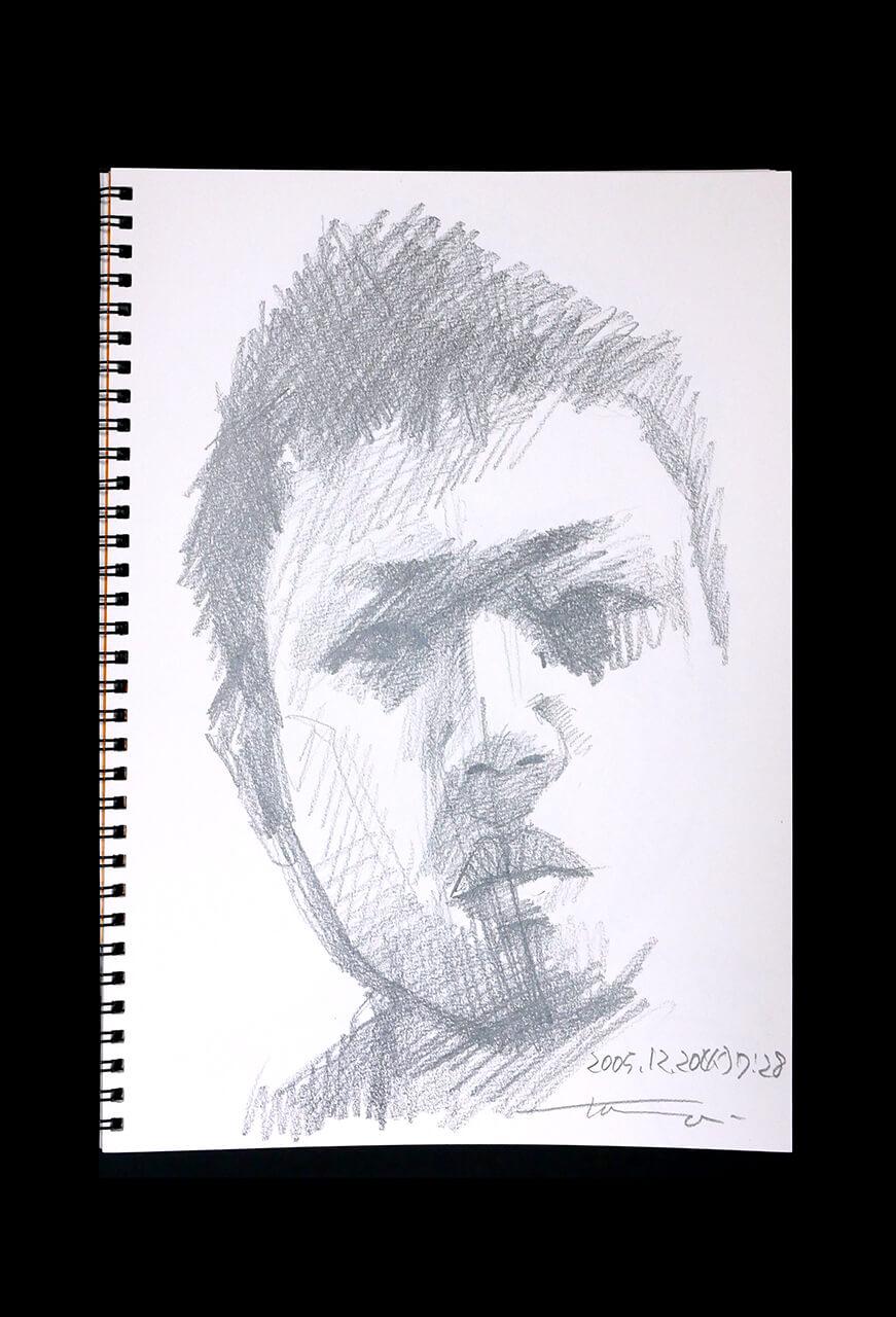 Contemporary artist SHINTAKU Tomoni's 2005/12/20 Self-portrait or pencil drawing