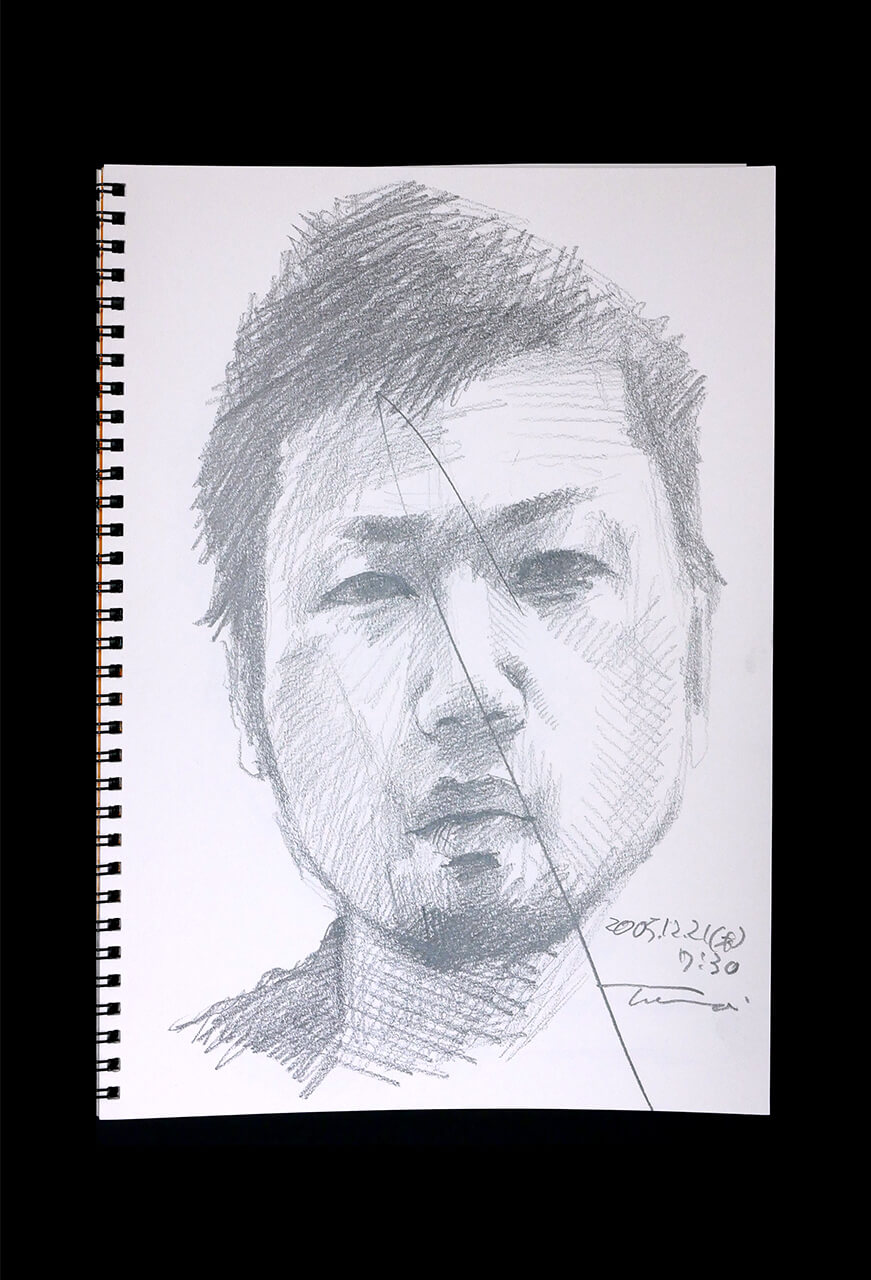 Contemporary artist SHINTAKU Tomoni's 2005/12/21 Self-portrait or pencil drawing