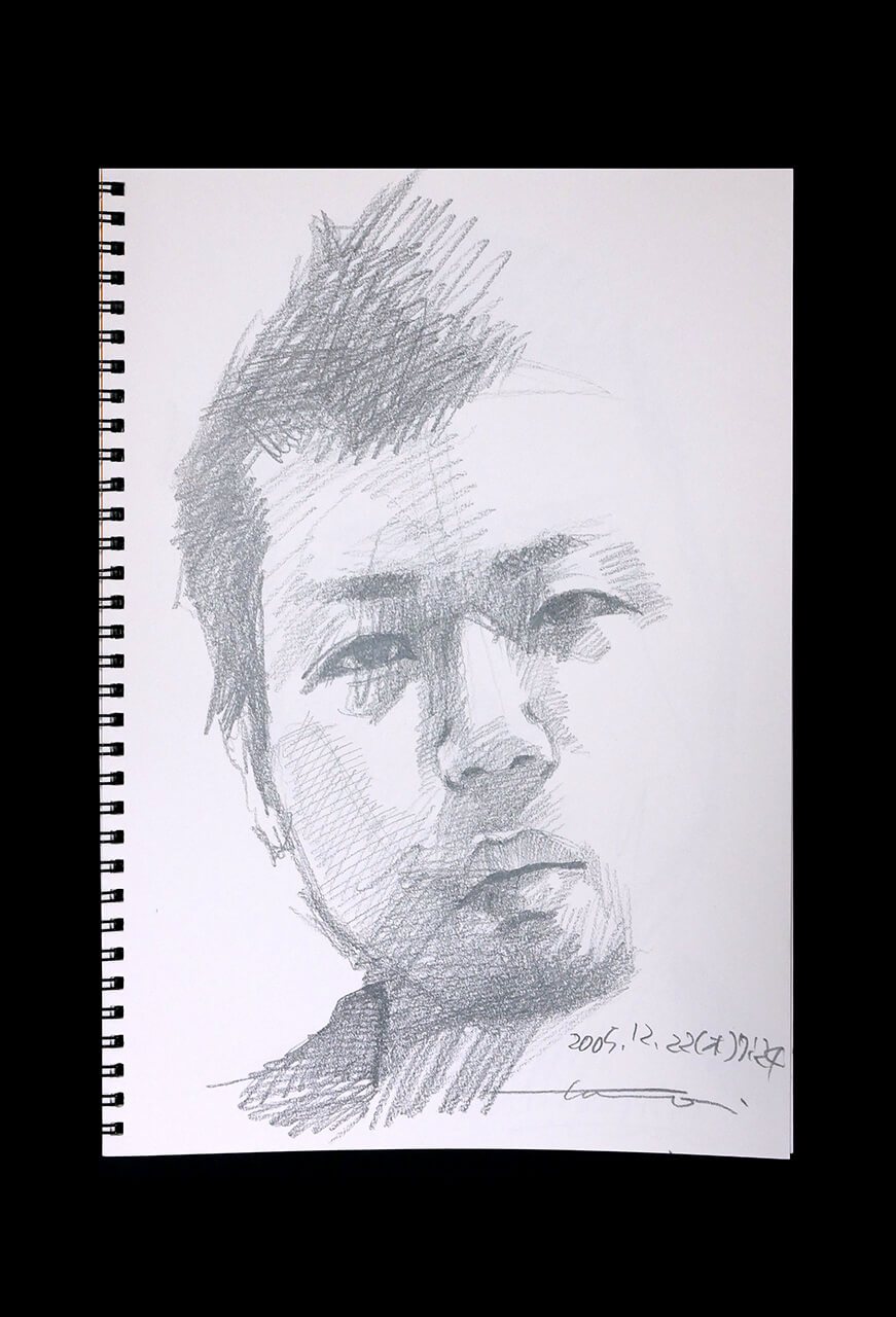Contemporary artist SHINTAKU Tomoni's 2005/12/22 Self-portrait or pencil drawing