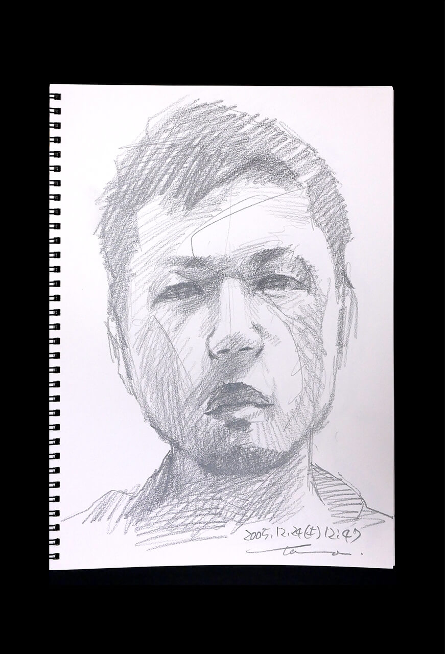 Contemporary artist SHINTAKU Tomoni's 2005/12/24 Self-portrait or pencil drawing