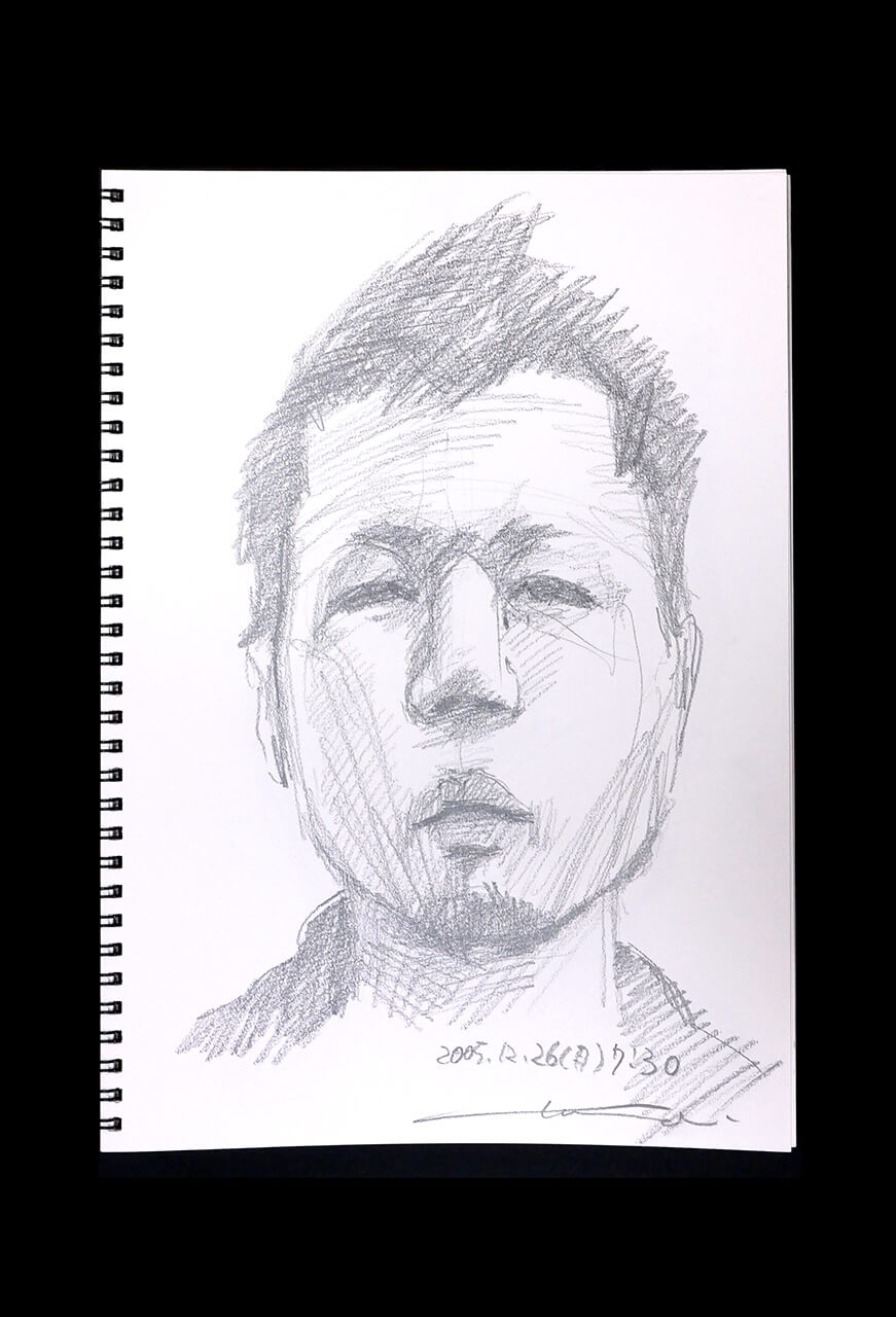 Contemporary artist SHINTAKU Tomoni's 2005/12/26 Self-portrait or pencil drawing